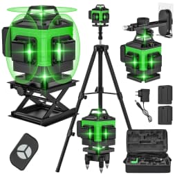4D 16 Lines 360 ° Self-Leveling Laser Levels with Tripod and Suitcase Horizontal and Vertical Professional Laser Level Tool