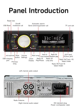 ESSGOO 1DIN DAB+ Universal 12V - 14 Car HD Radio RDS AM FM Double USB Handsfree TF SD AUX-IN Bluetooth 5.0 With Remote Control