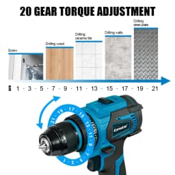 Kamolee 10MM Brushless Electric Impact Drill Cordless Screwdriver Lithium Battery Charging Hand Drill For Makita 18V Battery