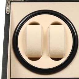 Automatic Watch Winder Display Box, 4+6 Rotation Leather Wood Watch Winder with Pillow Luxury Box Black/Brown
