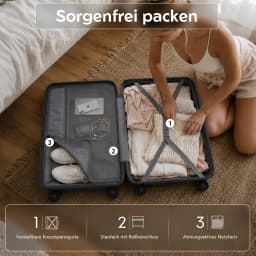 Kono Hard Shell Lightweight Pp Trolley Luggage Travel Bags Suitcase with Tsa Lock and 360 ° Spinner Wheels