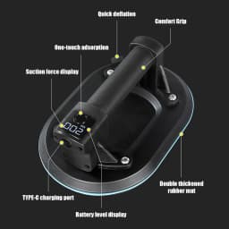 200KG Load Industrial Grade Electric Vacuum Suction Cup Heavy Lifter Granite Glass Tile Suckers Lifting Tool 1800mah Battery