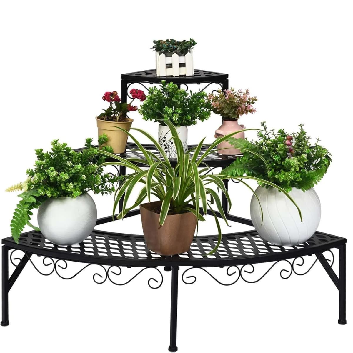 3-Tier Metal Flower Stairs, Plant Stand, Multifunctional Plant Shelf, Display Shelf for Indoor and Outdoor Use