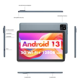 Tablet 10 inch, Android 13,Octa-Core, 5Ghz WiFi, 128 GB storage, 8000 mAh, 2.0 MP 8.0 MP camera, GMS certified Tablet PC