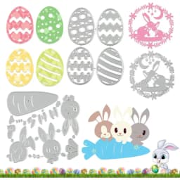 Stanzschablonen Ostern, 3 Stück Metall Prägeschablonen, Scrapbooking Prägeschablonen, Stanzformen