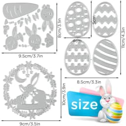 Stanzschablonen Ostern, 3 Stück Metall Prägeschablonen, Scrapbooking Prägeschablonen, Stanzformen