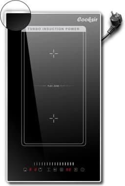 Induction Hob 2 Plates with Plug, Hob Self-sufficient Frame, Built-in Induction Hob 29 cm, 3500 Watt, Flexible Combined Zone