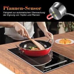 Induction Hob 2 Plates with Plug, Hob Self-sufficient Frame, Built-in Induction Hob 29 cm, 3500 Watt, Flexible Combined Zone