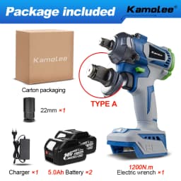Kamolee 1200N.M Torque Brushless Electric Impact WrenchIn 1/2 1/4 Lithium-Ion Battery