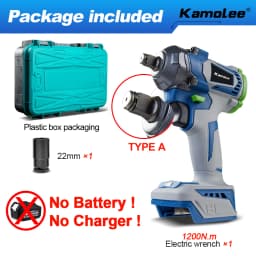 Kamolee 1200N.M Torque Brushless Electric Impact WrenchIn 1/2 1/4 Lithium-Ion Battery