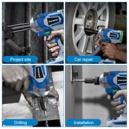 Kamolee 1200N.M Torque Brushless Electric Impact WrenchIn 1/2 1/4 Lithium-Ion Battery