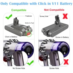 SWAREY 6000mAh V11 V15 Click-in Battery Replacement for Dyson V11, V15 Detect, with snap-on design