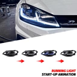 LED Headlights for Volkswagen VW Golf MK7.5 TSI TDI Variant halogen 2017-2020 [not fit GTI/GTD/Rline/MK7] Front Lamps Assembly