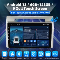 ESSGOO 9" For Toyota Corolla Verso 2003-09 Android 14 Car Stereo Radio Wireless Carplay Android Auto GPS Nav 4G WIFI DSP 6+128G