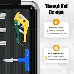 Professional Grade Crimp Tool Set, 3-in-1 Alloy Steel Jaws (TH16/TH20/TH26) for Copper/PEX/PB Pipes! with Round Expansion Device