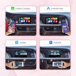 BONROAD Wireless CarPlay Android Auto Interface Adapter For Audi A4 B8 A5 Q5 2009-2016 Bluetooth GPS Navigation MMI 3G Version