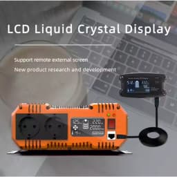 FCHAO Continuous 3000W 24VDC Pure Sine Wave Inverter Peak Power 6000W to 220VAC Power Car Inverter With 2 AC Socket LCD Display
