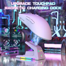 ATTACK SHARK X1 Gaming Mouse with Magnetic Charging Dock, PixArt PAW3395PRO Gaming Sensor, 40000DPI,53g, 100M Microswitches