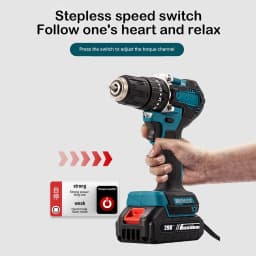 Brushless Electric Impact Drill 40Nm 2200RPM Cordless Screwdriver Power Tool Compatible with Makita 18V Battery With Impact Mode