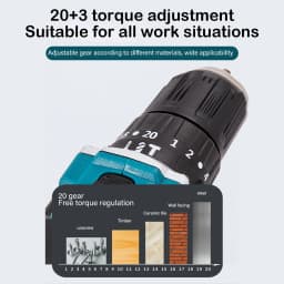 Brushless Electric Impact Drill 40Nm 2200RPM Cordless Screwdriver Power Tool Compatible with Makita 18V Battery With Impact Mode