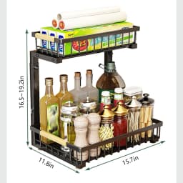 2 Tier Under Sink Organizer Sliding Cabinet Basket Storage Rack Pull-out Finishing Seasoning Bathroom Kitchen Organizer