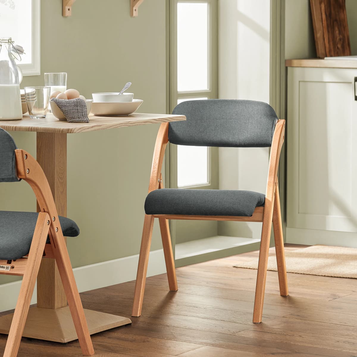 Sobuy Fst92 Folding Chairs Kitchen Chairs with Padded Seat and Backrest Seating Group Guest Chairs
