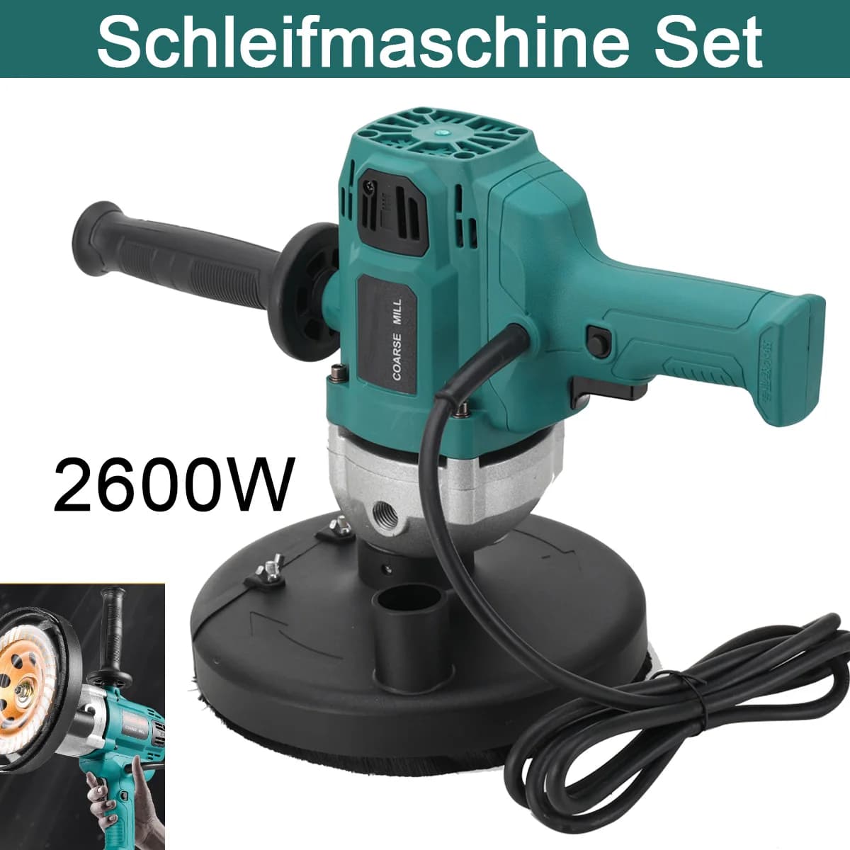 Concrete Grinder Cement Block Grinder Wall Planer Multi-Function Rough Grinder Polishing Machine High-Power Concrete Grinding