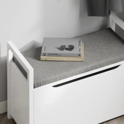 Sobuy Fsr76-W Storage Chest with Seat Surface, Storage Bench with Storage Space, Storage Chest with Flap, Toy Chest, Load Capacity 120 Kg, White