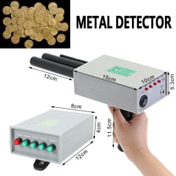 20M Depth Metal Detector, 1000M Range 5.6-6KHz Transmitter, Treasure Hunter for Gold Silver, Dual-Probe Portable