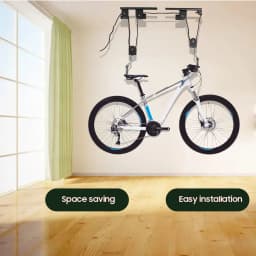 60KG Ceiling Mounted Cycle Bicycle Lift Holder Bike Lift Ceiling Hoist Wall Mount Rack Bike Hooks Hanging Pulley System