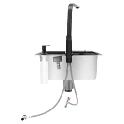 45x40cm 201 Stainless Steel Large Capacity Kitchen Sink Stainless Steel rustproof Sink Faucet with Drains Black