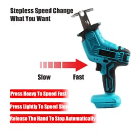 Cordless Reciprocating Saw Adjustable Speed Electric Saw Wood Metal Pipe Cutting Power Tool Suitable for Makita 18v Battery