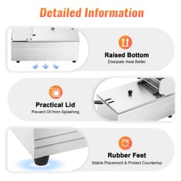 6L 2.5kw Stainless Steel Single Tank Electric Fryer Electric Submersible Fryer for Making Chips, Fried Chicken