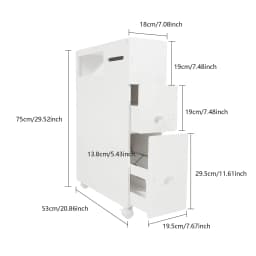 Bathroom Cabinet Narrow Bathroom Shelf Rolling Container Storage Cabinets