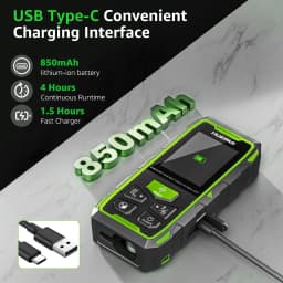Huepar BLM-100G Dual Laser Rangefinder 200M Green Beam Laser Measure Meter Unit High Accuracy Measurement Tool & LCD Backlit