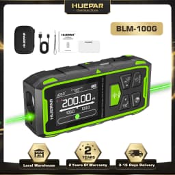 Huepar BLM-100G Dual Laser Rangefinder 200M Green Beam Laser Measure Meter Unit High Accuracy Measurement Tool & LCD Backlit