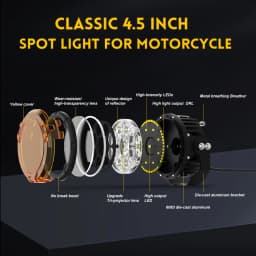 HAOLIDE Newest Amber Strobe 5" Motorcycle Work Light With Wire Harness White Yellow LED Driving Lights For Motorbike BMW 12V-80V