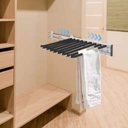 9 Arms Pull Out Trousers Rack Retractable Right Installation Closet Pants Scarves Telescopic Slide Rail Hanger