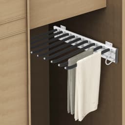 9 Arms Pull Out Trousers Rack Retractable Right Installation Closet Pants Scarves Telescopic Slide Rail Hanger
