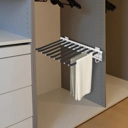 9 Arms Pull Out Trousers Rack Retractable Right Installation Closet Pants Scarves Telescopic Slide Rail Hanger