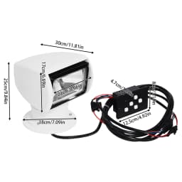 100W 12V Boat Spotlight Marine Halogen Search Spot Lights for Boats,Remote Control Bulb Multi-angled And Long-range Lighting