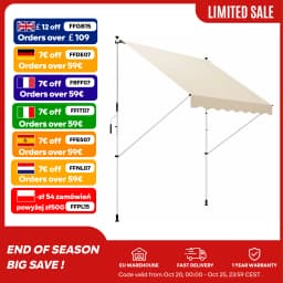 Aluminum pincer stand with handle, adjustable height, Polyester, for Beige balcony garden terrace