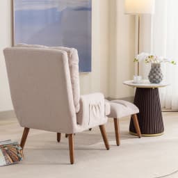 Lounge Chair With Footrest, Backrest 5-stage Adjustable, Tiltable, Chair With Side Shelf Lazy Sofa