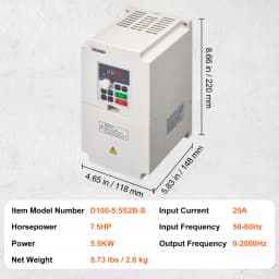 SucceBuy VFD Inverter 3KW/4KW/5.5KW Variable Frequency Drive 50/60Hz Input 0-2000Hz Output VFD for Spindle Motor Speed Control
