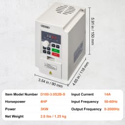 SucceBuy VFD Inverter 3KW/4KW/5.5KW Variable Frequency Drive 50/60Hz Input 0-2000Hz Output VFD for Spindle Motor Speed Control