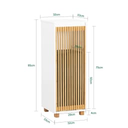 SoBuy BZR126-W laundry wardrobe with a fold-out laundry bag, laundry chest, laundry collector, and laundry basket, bathroom wardrobe, WxDxH approx. 32x85x33cm