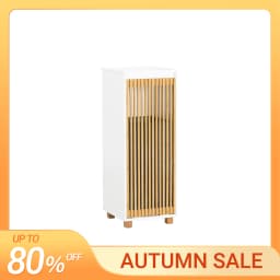 SoBuy BZR126-W laundry wardrobe with a fold-out laundry bag, laundry chest, laundry collector, and laundry basket, bathroom wardrobe, WxDxH approx. 32x85x33cm