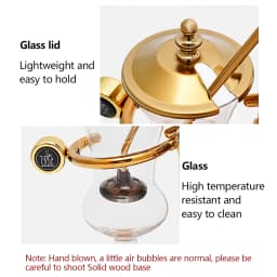 400ml Belgium Royal Family Balance Syphon Unique Gravity Vintage Coffee Maker Vacuum Brewing System Luxury Set Gold