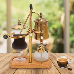 400ml Belgium Royal Family Balance Syphon Unique Gravity Vintage Coffee Maker Vacuum Brewing System Luxury Set Gold