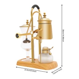 400ml Belgium Royal Family Balance Syphon Unique Gravity Vintage Coffee Maker Vacuum Brewing System Luxury Set Gold